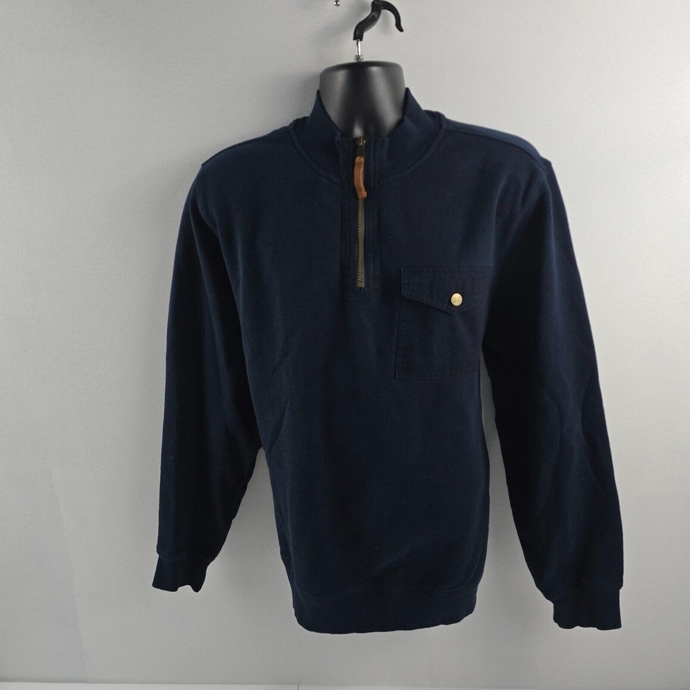 Frye & Co.‎ XLT Quarter Zip Pullover Navy Blue Cotton Blend 4211 XLT Tall
